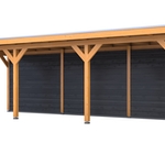 Douglas overkapping, 402 x 735 cm + wanden zwart, Verando, Pure